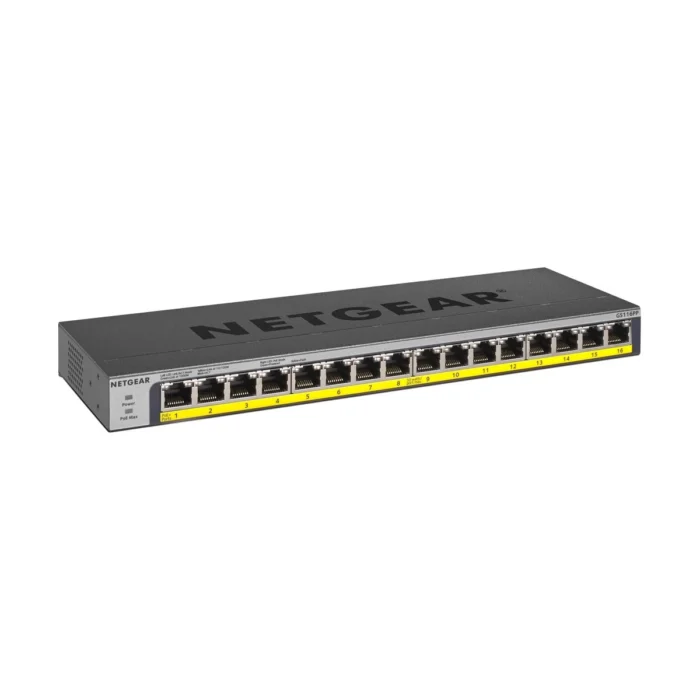 Netgear GS116LP 16-Port Gigabit Ethernet Rackmount Unmanaged PoE/PoE+ Switch - Image 1
